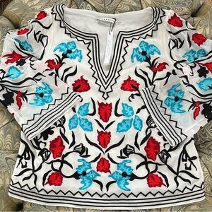 Alice +Olivia Embroidered Top Size L NWT